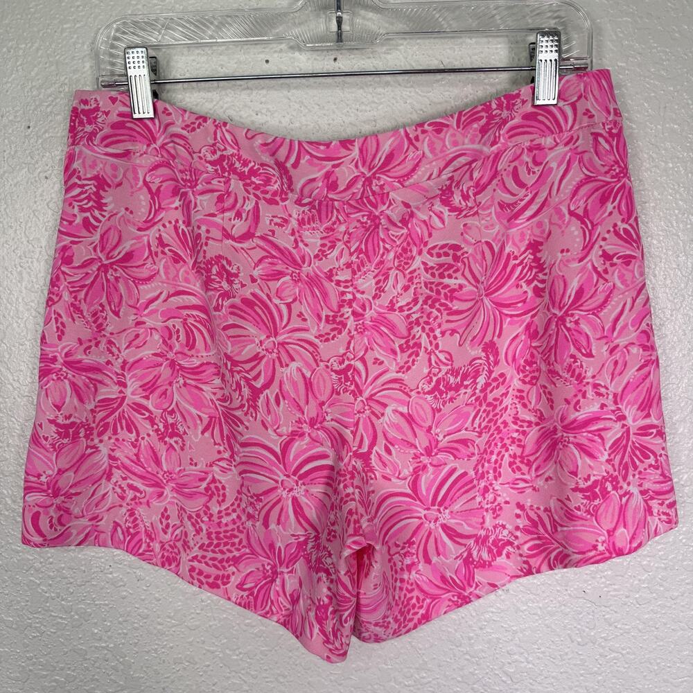 Lilly Pulitzer Fola Set Women 4 Pink Blossom Foxy Llama Top Shorts Floral Resort - Picture 9 of 16